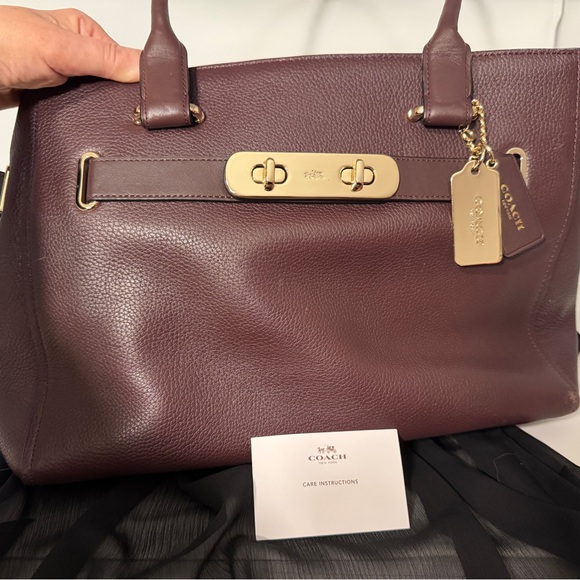 Coach Handbags - Coach Swagger Carry All Bag in Oxblood Leather